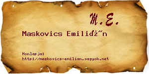 Maskovics Emilián névjegykártya